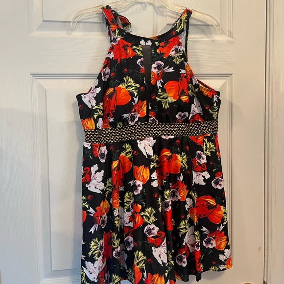 Women Plus Size One-Piece Tankini Halter Neck Flattering Skirted Swimsuit 18W - Picture 7 of 12